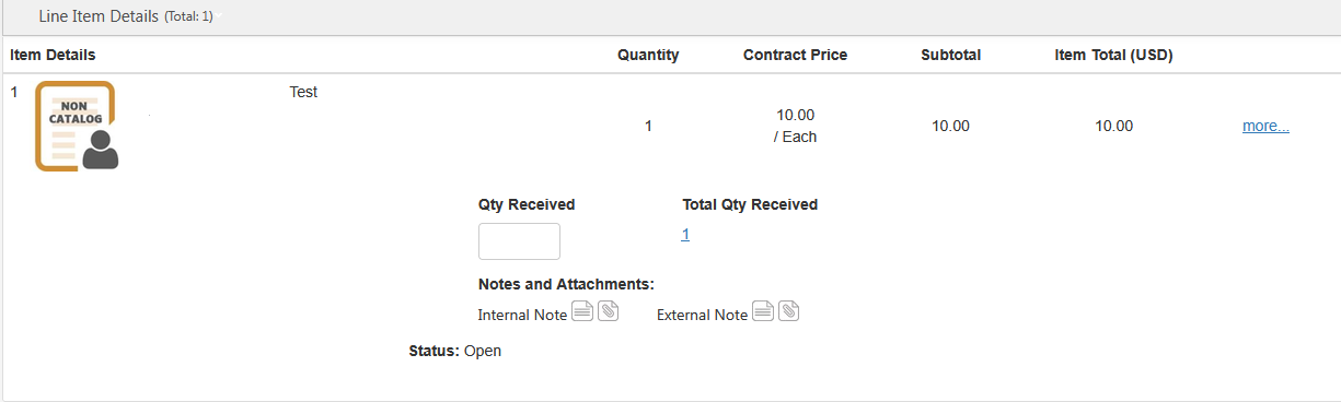Figure 2: Transaction detail view – Receive button
